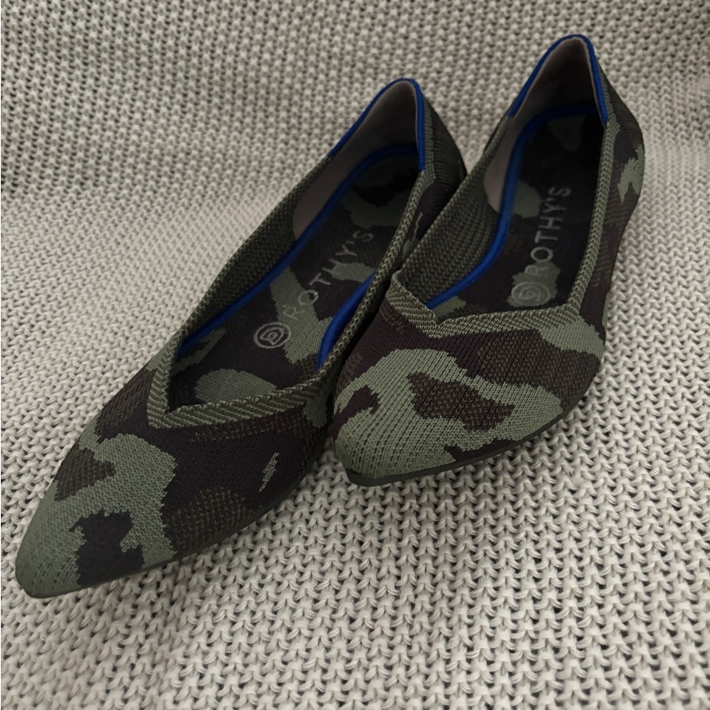 Rothy’s Green Camo Flats Size 8